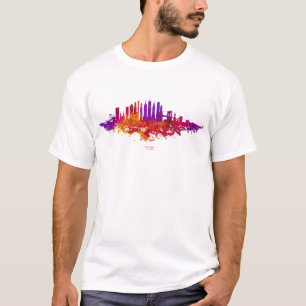 Camiseta La acuarela del Skyline de Nueva York en blanco