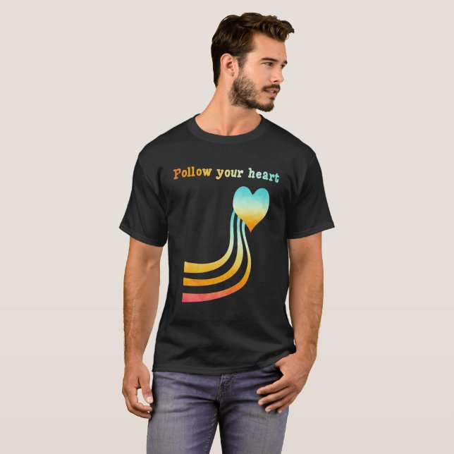Camiseta La acuarela Pastel Sigue Tu Corazón (Anverso completo)