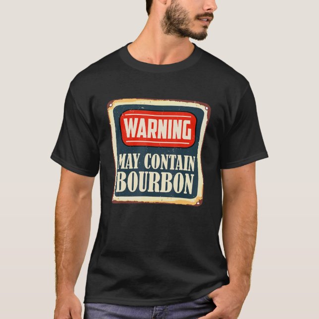 Camiseta La Advertencia Retro al Alcohol Puede Contener Beb (Anverso)