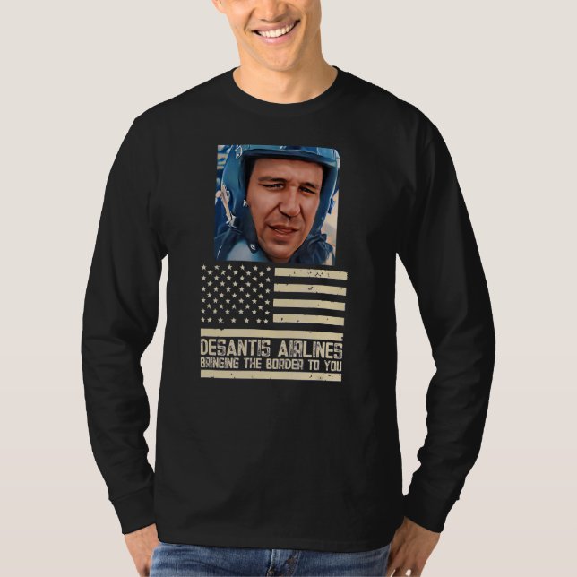 Camiseta La aerolínea Desantis te lleva la frontera Martha (Anverso)