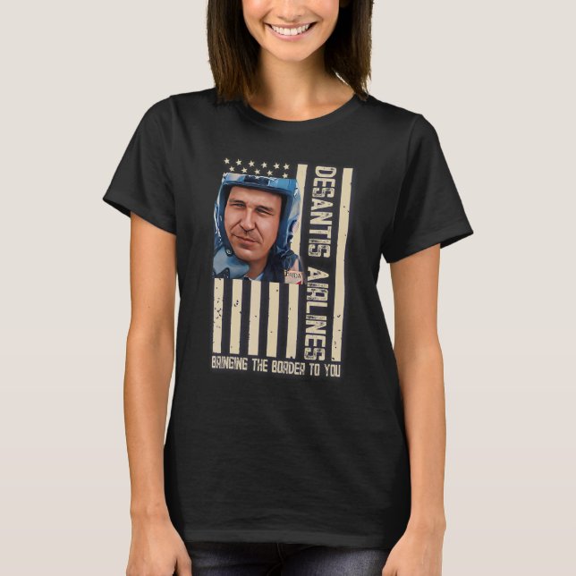 Camiseta La aerolínea Desantis te lleva la frontera Martha (Anverso)