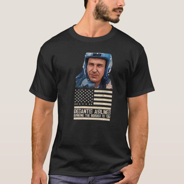 Camiseta La aerolínea Desantis te lleva la frontera Martha (Anverso)