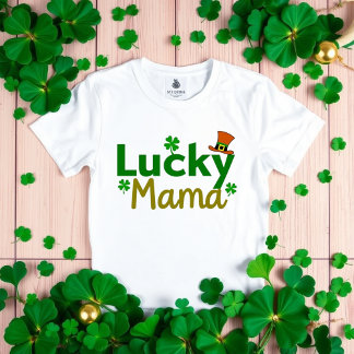 Camiseta La afortunada mamá St. Patrick's Day cute Shamrock