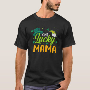 Camiseta La afortunada mamá verde cuatro hojas del Día de P