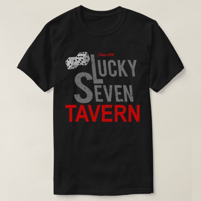Camiseta La afortunada siete taberna de Rocky angustiada (Diseño del anverso)