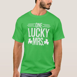 Camiseta La afortunada Sra. St Patricks Day El golpe de sha