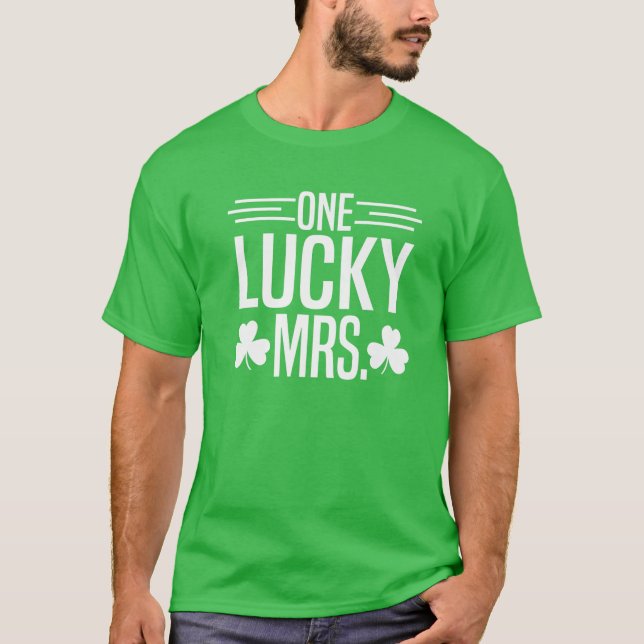 Camiseta La afortunada Sra. St Patricks Day El golpe de sha (Anverso)
