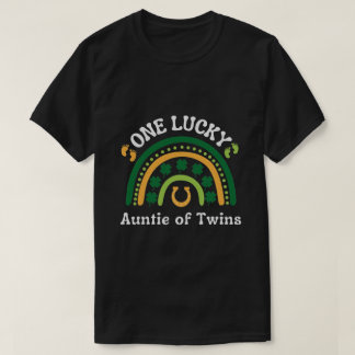 Camiseta La afortunada tía de gemelos Día de San Patricio