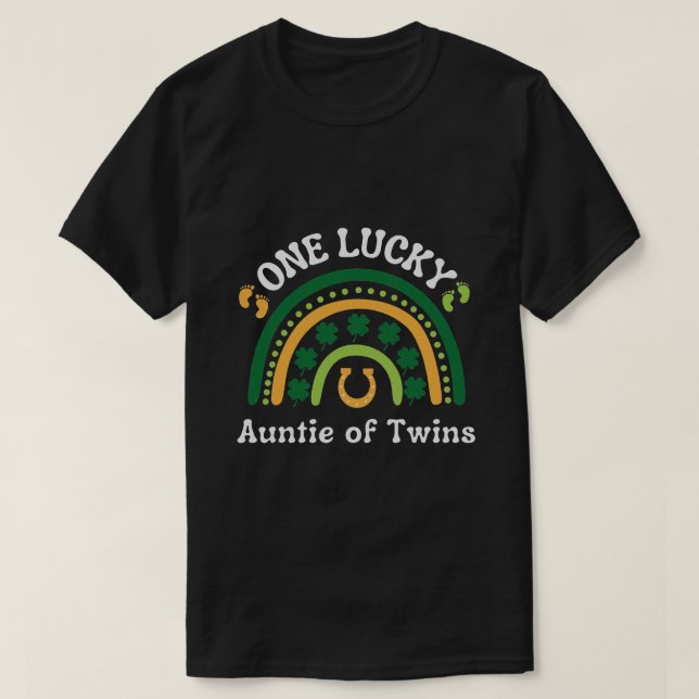 Camiseta La afortunada tía de gemelos Día de San Patricio (Diseño del anverso)
