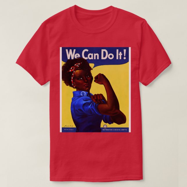 Camiseta La afroamericana Rosie the Riveter podemos hacerlo (Diseño del anverso)