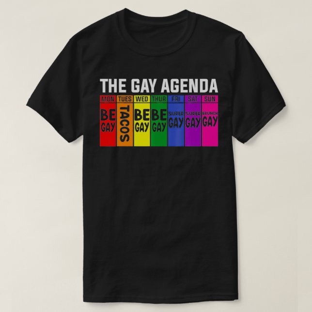 Camiseta La agenda gay: Orgullo LGBT (Diseño del anverso)