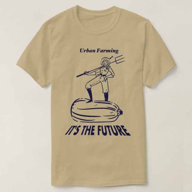 Camiseta La agricultura urbana es el futuro (azul) (Diseño del anverso)