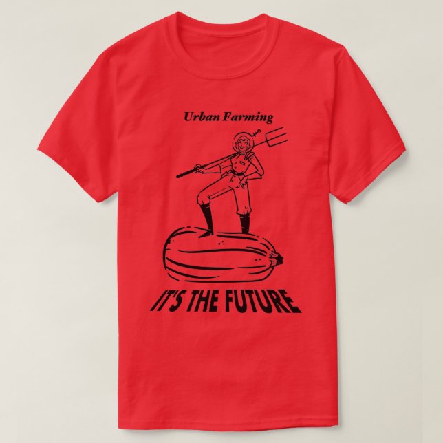 Camiseta La agricultura urbana es el futuro (negro) (Diseño del anverso)
