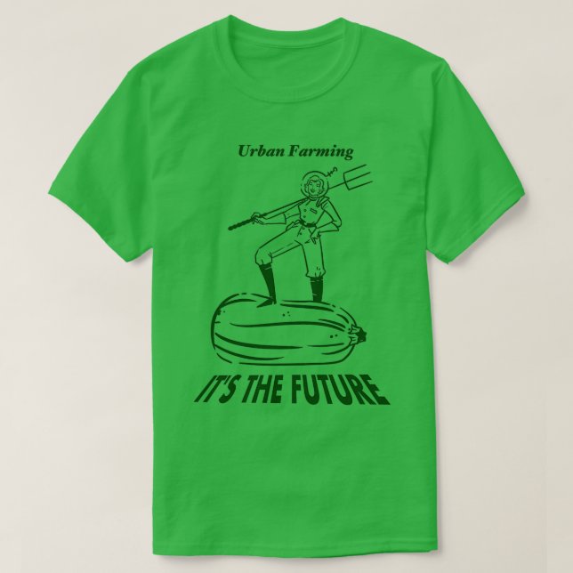 Camiseta La agricultura urbana es el futuro (verde) (Diseño del anverso)