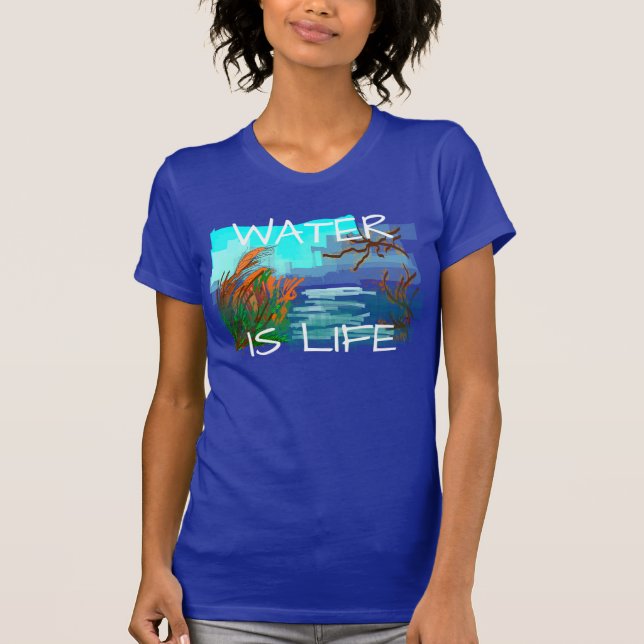 Camiseta La "agua es vida" con el río (Anverso)