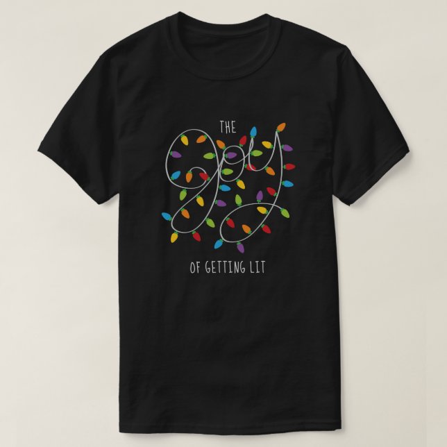 Camiseta La alegría de iluminar a los Navidades livianos (Diseño del anverso)