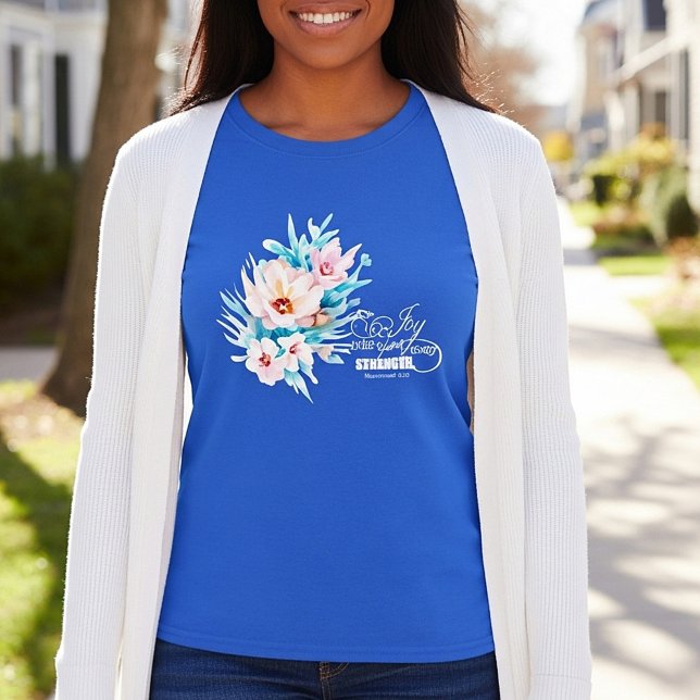 Camiseta La alegría del Señor floral (Subido por el creador)