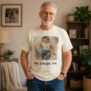 Camiseta La alegría y orgullo de abuelo Foto familiar perso