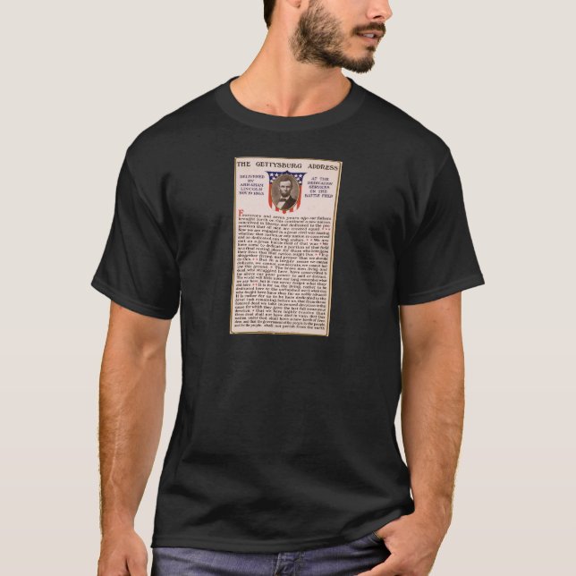 Camiseta La alocución de Gettysburg de Abraham Lincoln 1863 (Anverso)