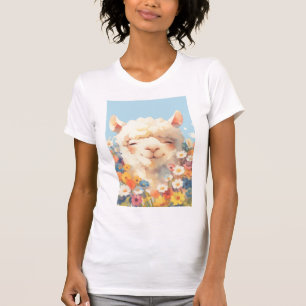 Camiseta La Alpaca escondida en las flores