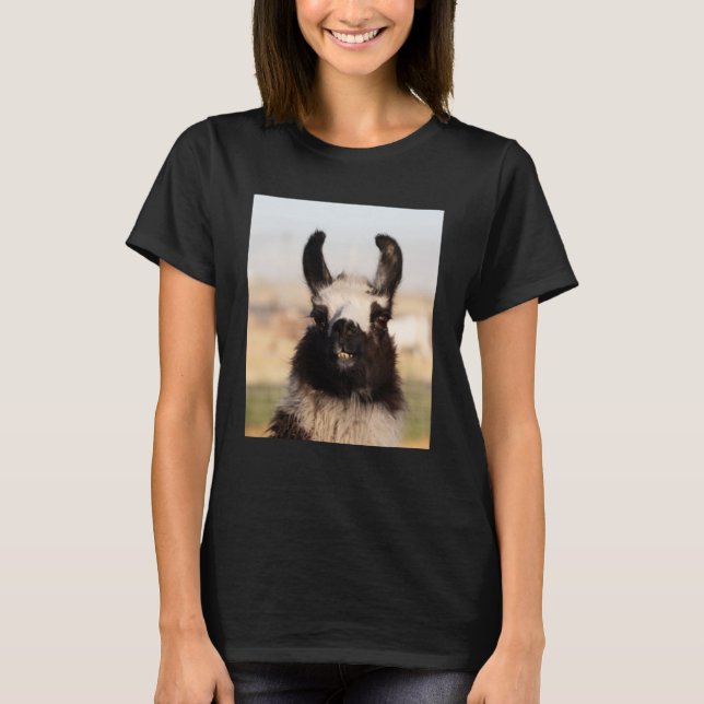 Camiseta La Alpaca muestra los animales banales y faciales (Anverso)