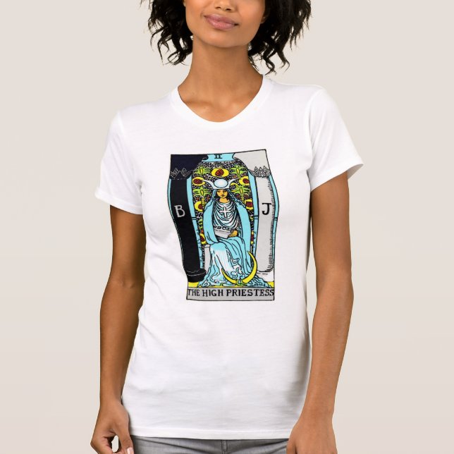 Camiseta La alta carta de tarot de la sacerdotisa (Anverso)