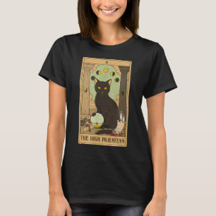 Camiseta La alta sacerdotisa Tarot Card Black Cat Mystical