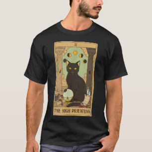 Camiseta La alta sacerdotisa Tarot Card Black Cat Mystical 