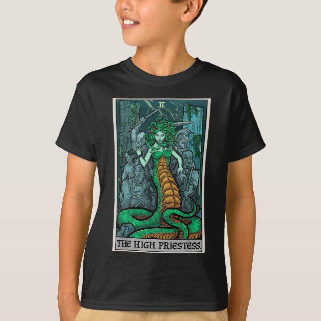Camiseta La alta sacerdotisa Tarot Card Medusa Greek Mythol (Anverso)
