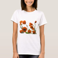 La amapola anaranjada florece estampados de flores