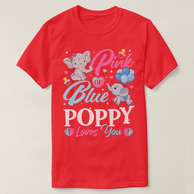 Camiseta La amapola rosa rosa azul elefante te encanta el e (Diseño del anverso)