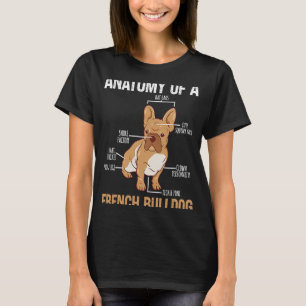 Camiseta La Anatomía De Un Animal Anatómico De Bulldog Fran