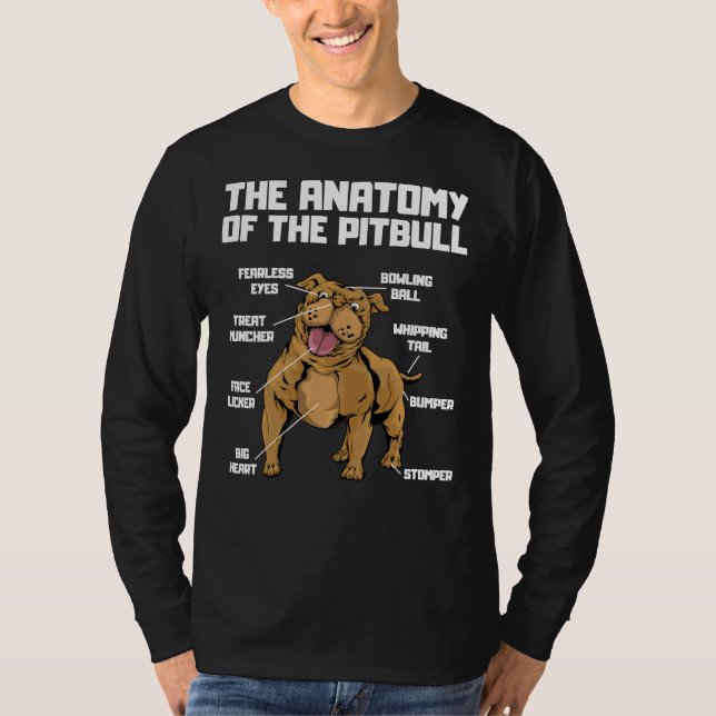 Camiseta La Anatomía De Un Divertido Pitbull Terrier Doc (Anverso)