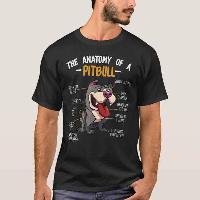 Camiseta La Anatomía De Un Pitbull Teethe Hilarious Pitbull (Anverso)