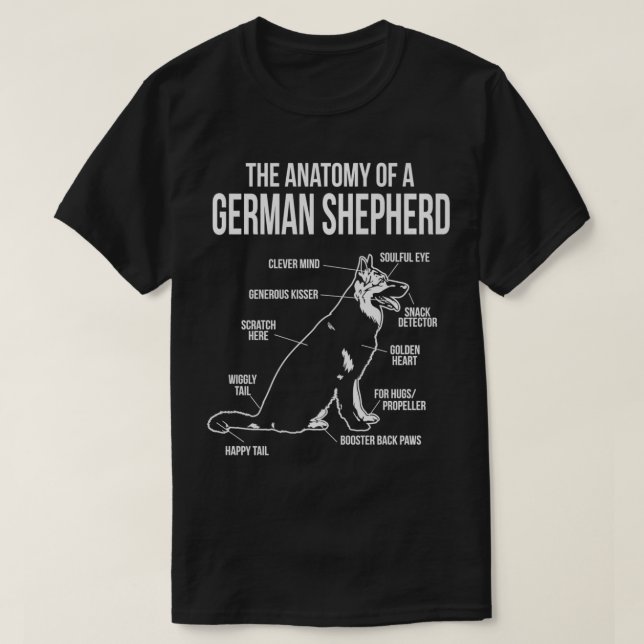 Camiseta La Anatomía De Una Prima Alemana De Raza De Perro  (Diseño del anverso)