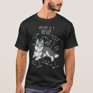 Camiseta La anatomía del perro Husky siberiano Gray Mascota