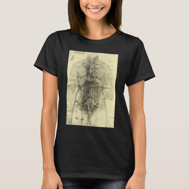 Camiseta La anatomía humana de Leonardo da Vinci (Anverso)
