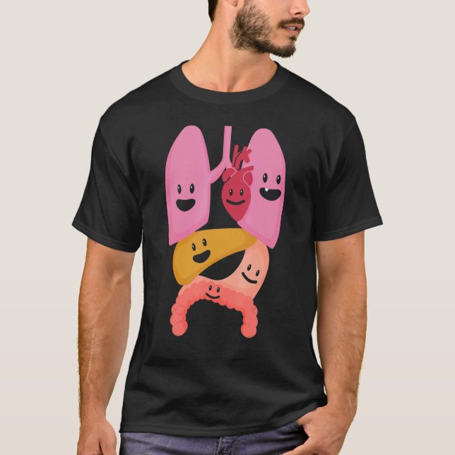 Camiseta La anatomía humana de los órganos humanos de los p (Anverso)