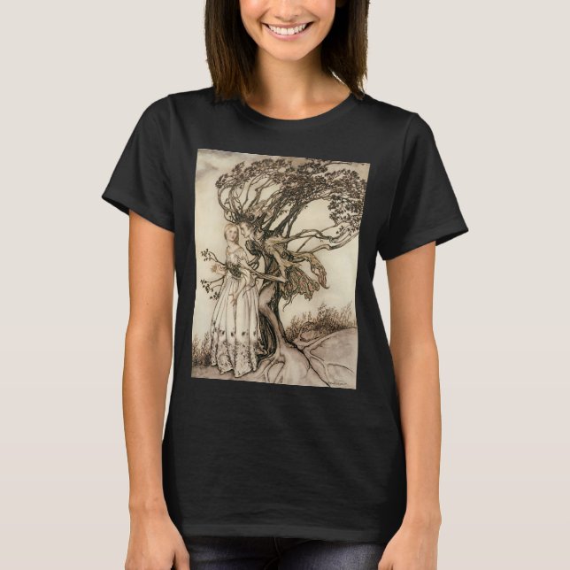 Camiseta La anciana en el bosque de Arthur Rackham (Anverso)