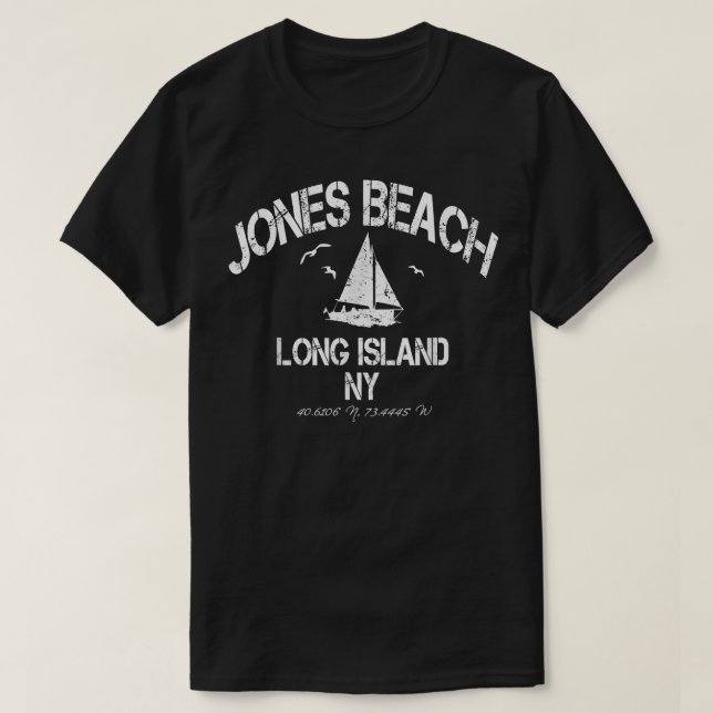 Camiseta La angustia náutica de Jones Beach Long Island New (Diseño del anverso)