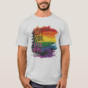 Camiseta La angustiada bandera arco iris ama la vida fuerte