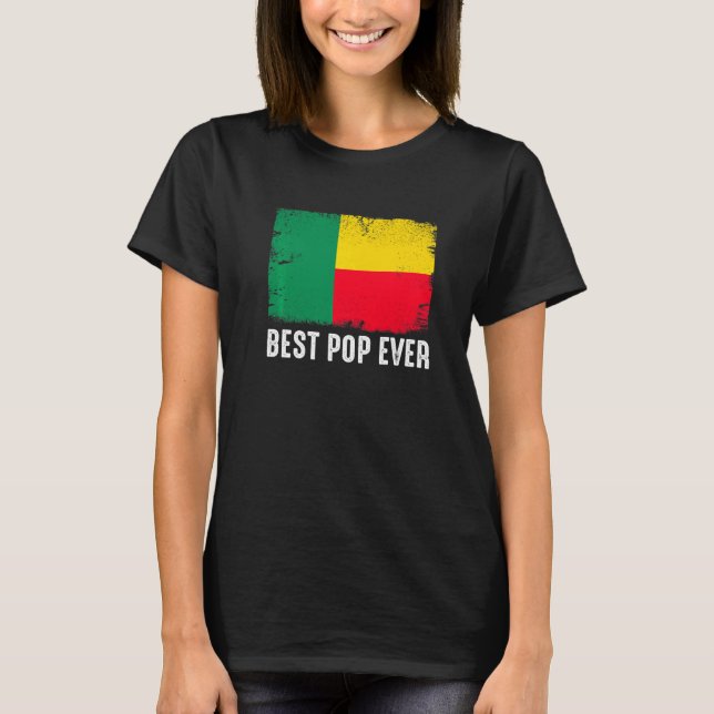 Camiseta La angustiada bandera de Benín mejor pop jamás pat (Anverso)