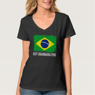 Camiseta La angustiada bandera de Brasil mejor abuela jamás