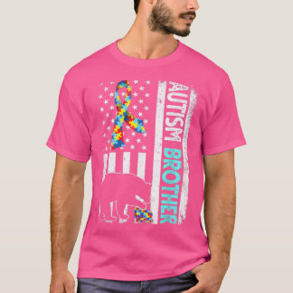 Camiseta La angustiada bandera estadounidense autismo herma