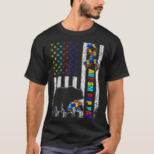 Camiseta La angustiada bandera estadounidense autismo Pap B