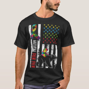 Camiseta La angustiada bandera estadounidense autismo Paw P