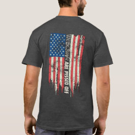 Camiseta La angustiada bandera estadounidense de los hombre