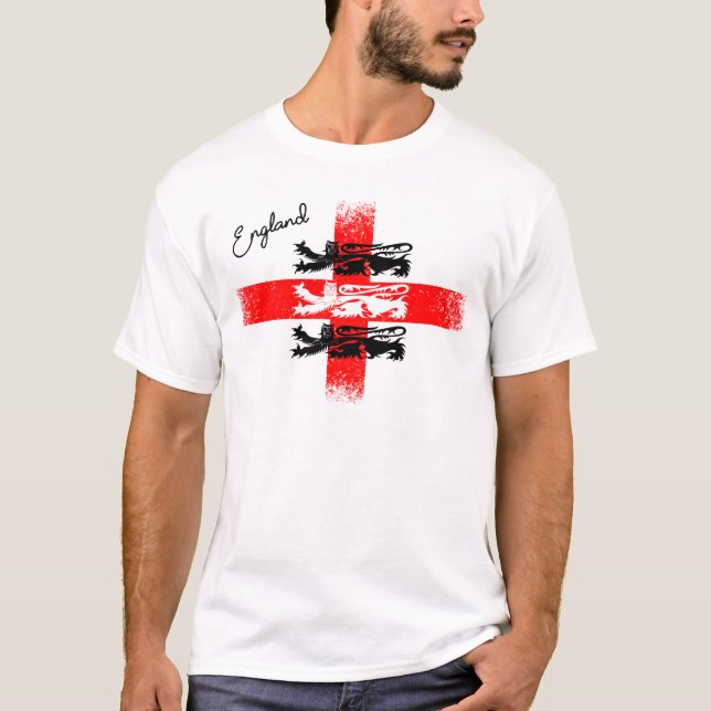 Camiseta La angustiada Inglaterra Bandera de San Jorge con  (Anverso)