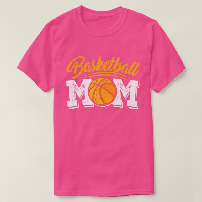 Camiseta La angustiada madre del baloncesto Tee Women Mama  (Diseño del anverso)
