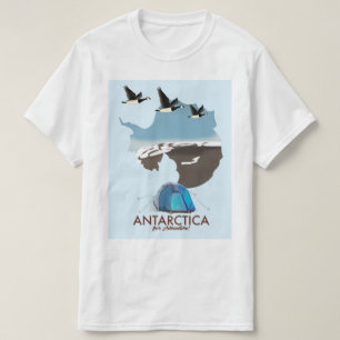 Camiseta La Antártida para el mapa del poster del viaje de